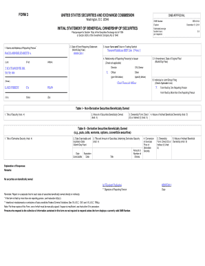 Initial Statement of Beneficial Ownership of Securities