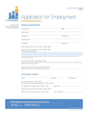 Employment Application Form