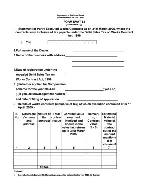 Delhi DVAT 53 Form