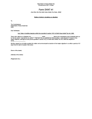 Delhi VAT Objection Delay Notice