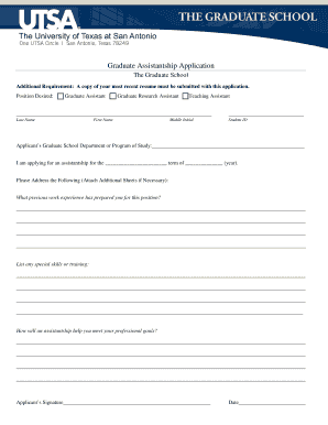 Graduate Assistantship Application