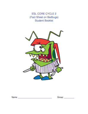 Bedbugs Fact Sheet Student Booklet