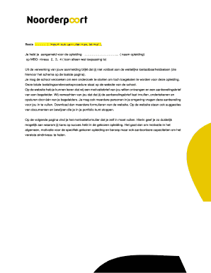 Nederlandse MBO Toelatingsaanzegging Formulier