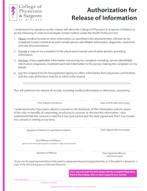 Authorization for Release of Information