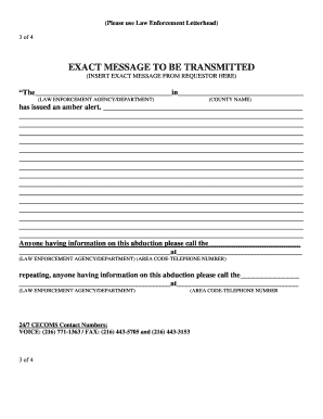 Law Enforcement Amber Alert Notice