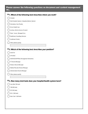 Healthcare IT Survey Form