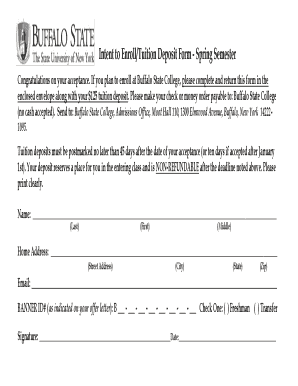Intent to Enroll Tuition Deposit Form