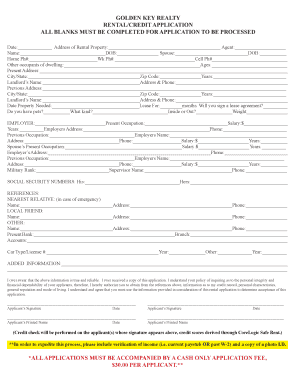 Golden Key Realty Rental Application