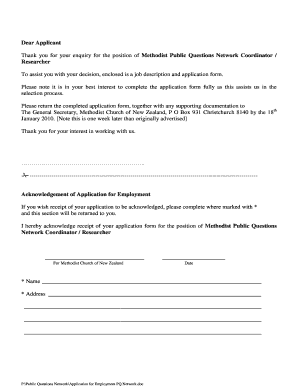 Excuse letter for injury - Thank you for your enquiry for the position of Methodist Public Questions Network Coordinator - methodist org