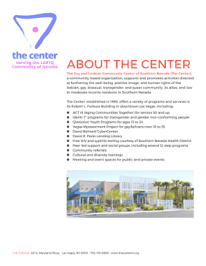 The Gay and Lesbian Community Center of Southern Nevada (The Center), - thecenterlv