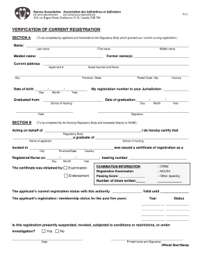 Verification of Current Registration