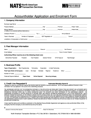 Accountholder Application and Enrollment Form