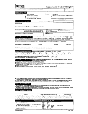 Alberta Assessment Review Board Complaint Form