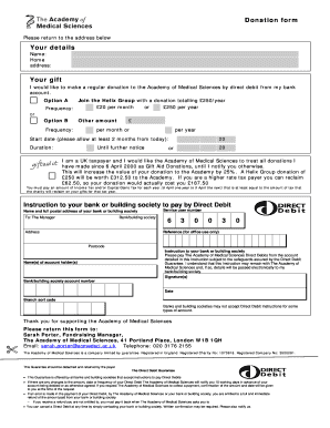 Academy of Medical Sciences Donation Form