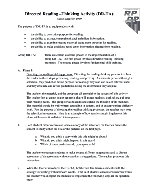 Directed Reading Thinking Activity Guide
