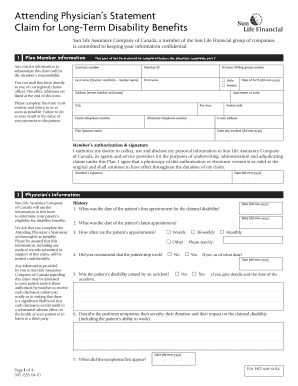 Attending Physician’s Statement for Long-Term Disability Benefits
