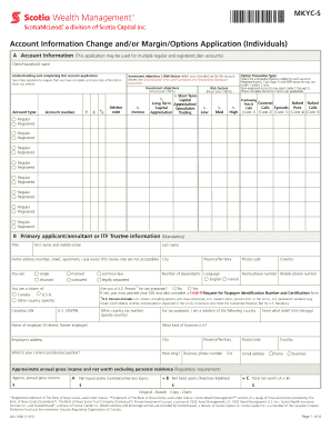 ScotiaMcLeod Account Information Change and Margin Options Application
