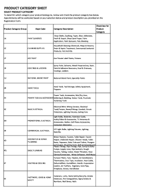 Product Category Selection Form