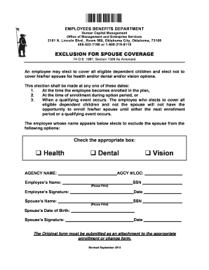 Employee Spouse Coverage Exclusion Form