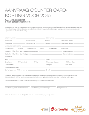 AANVRAAG COUNTER CARD-