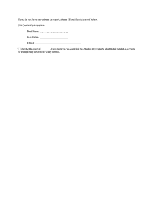 Clery Crime Report Form