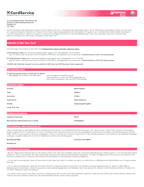 Anfrage für die airberlin & NIKI Visa Card