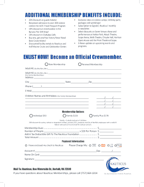 Nauticus Membership Application Form
