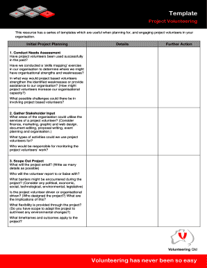 Project Volunteering Template