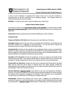 Animal Research Owner Consent Form