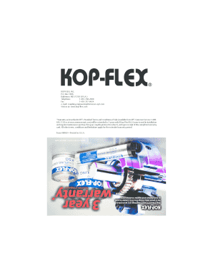Kop-Flex 3 Year Extended Warranty Card