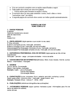 Modelo de currículo profissional