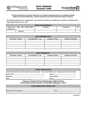 Move Premiums Request Form