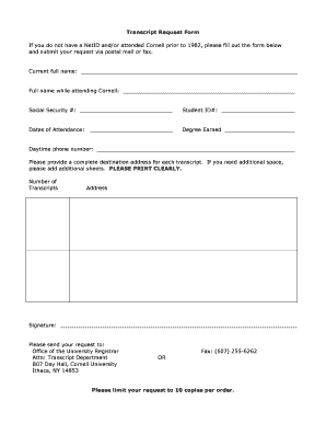 Transcript Request Form