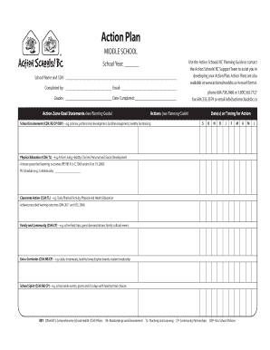 Middle School Action Plan