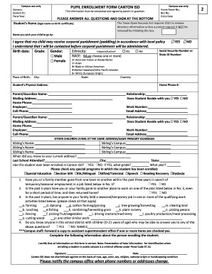 Pupil Enrollment Form