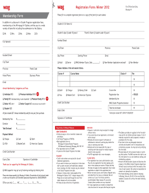 Winnipeg Art Gallery Membership Registration Form