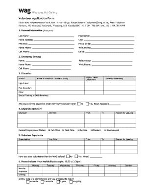 Volunteer Application Form