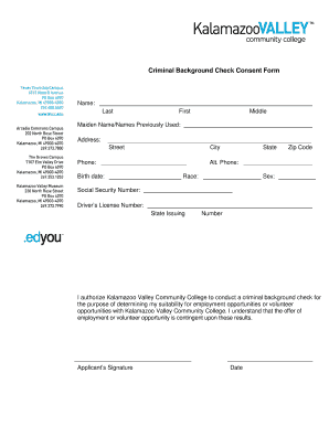Criminal Background Check Consent Form
