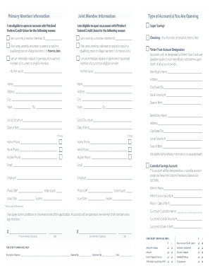 Pittsford Federal Credit Union Membership Application