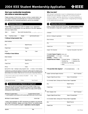 IEEE Student Membership Application
