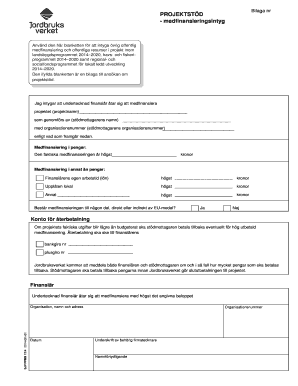 Swedish Project Funding Co-Financing Certificate