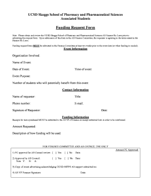 AS Funding request form - Skaggs School of Pharmacy - pharmacy ucsd