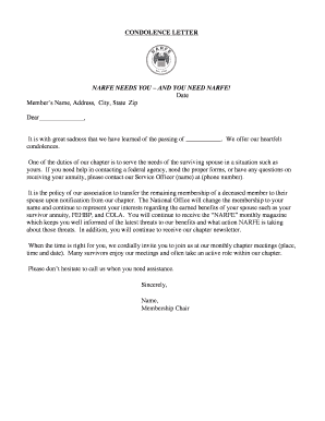 Condolence Letter