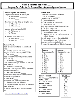 Language Data Collection Worksheet