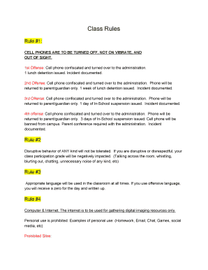 Classroom Rules Agreement