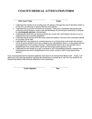 Coach's Medical Attestation Form