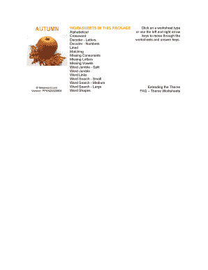 Pumpkin Words Worksheet