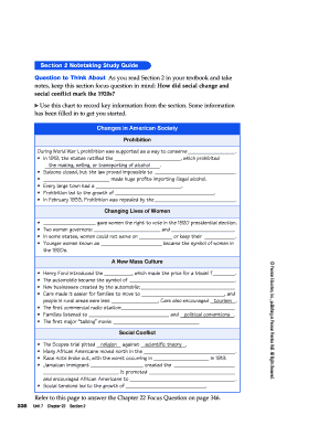 Section 2 Notetaking Study Guide