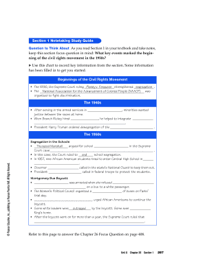 Civil Rights Movement Study Guide