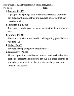Ecosystem Interaction Worksheet